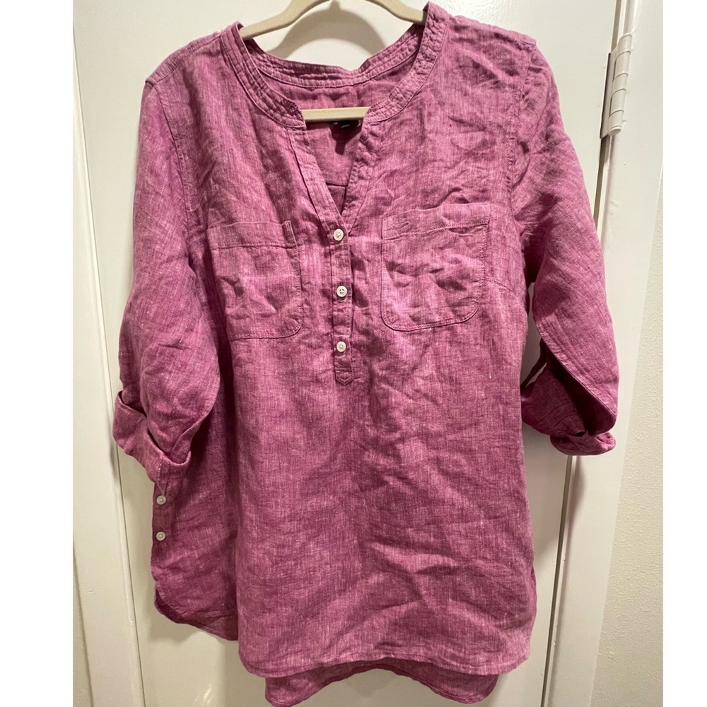 Talbots Fuchsia Linen Tunic